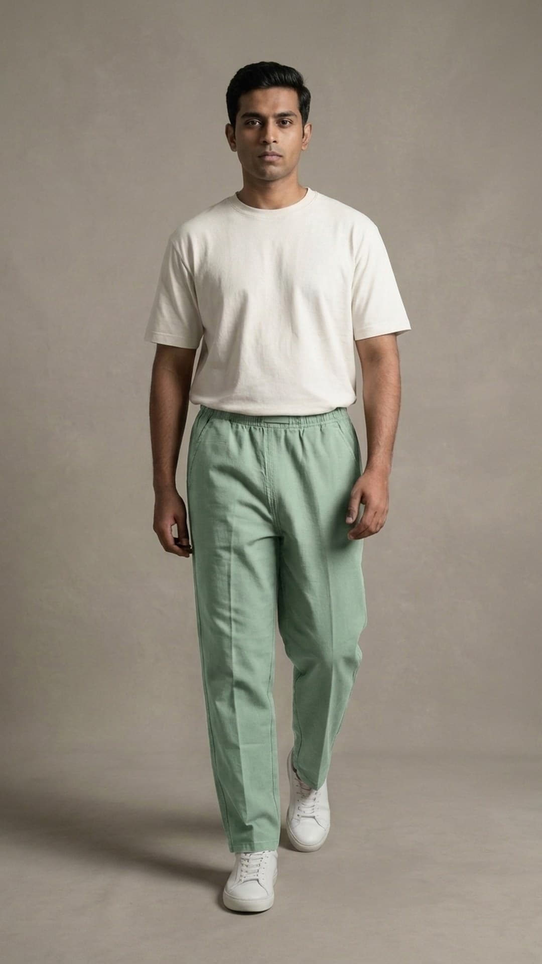 Men's sage green organic cotton trouser — The Everyday Trouser, Pakistan