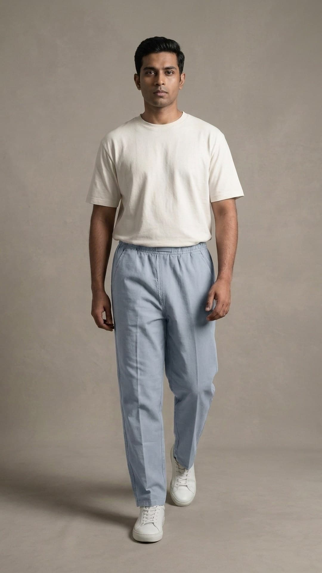 Men's silver blue organic cotton trouser — The Everyday Trouser, Pakistan