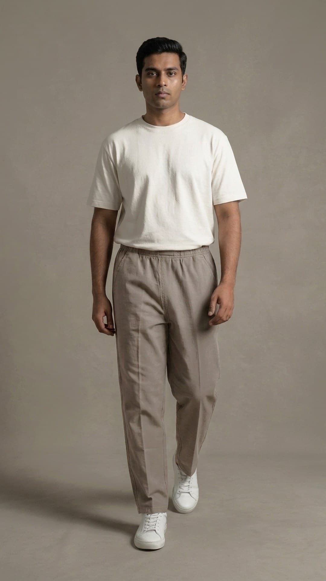 Men's taupe organic cotton trouser — The Everyday Trouser, Pakistan